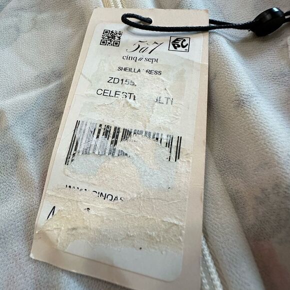 CINQ À SEPT Sheila‎ Floral Ruffle-Trim Midi Dress Size 2 V-Neck Flutter Sleeve - Picture 14 of 14